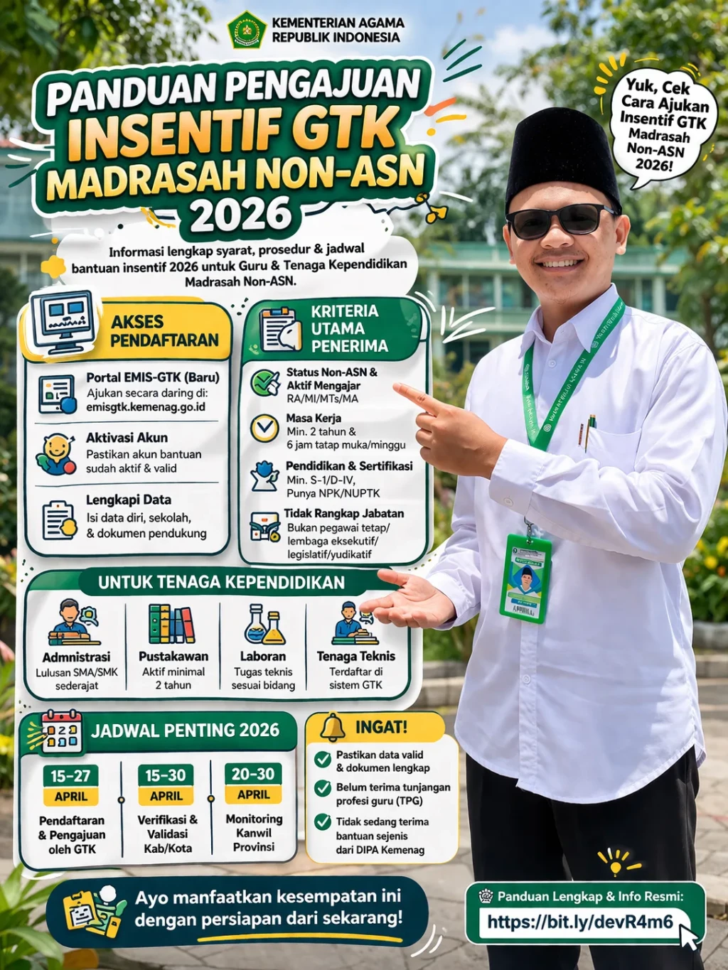 Kemenag Buka Pengajuan Insentif GTK Madrasah Non ASN Tahun 2026 untuk Tingkatkan Kesejahteraan Pendidik