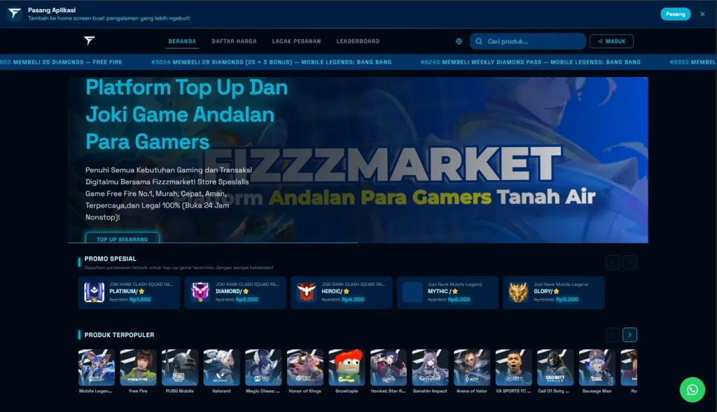 FizzzMarket: Solusi Platform Andalan bagi Gamer Indonesia