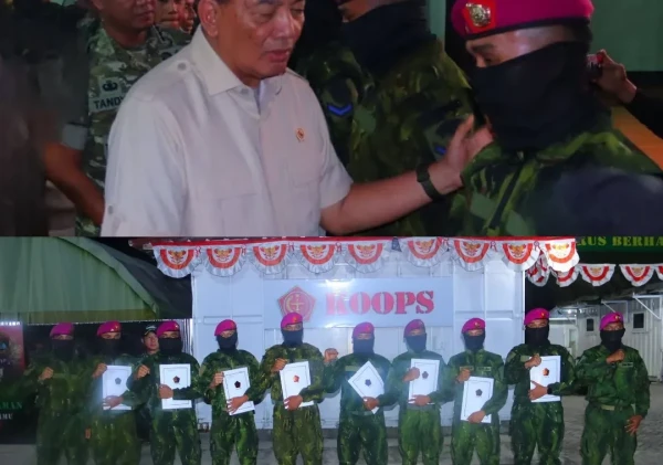 10 Prajurit Petarung Marinir TNI AL Terima KPLB dari MENHAN RI