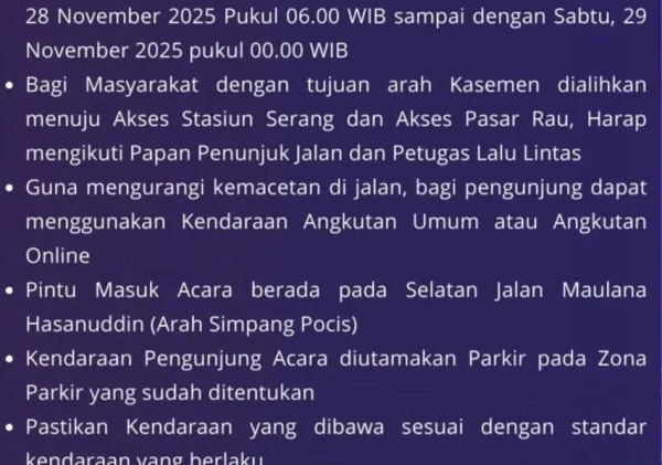Kota Serang Fair Night Market Digelar, Jalan Maulana Hasanuddin Ditutup Sementara