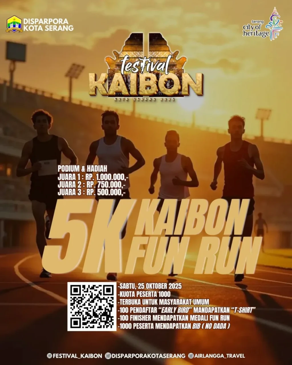Siap-Siap! Kaibon 5K Fun Run 2025 Siap Warnai Kota Serang, Hadiah Jutaan Rupiah Menanti Peserta