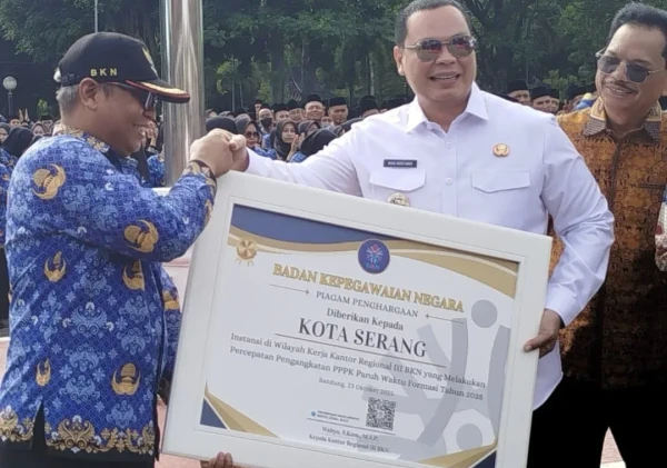 Pemkot Serang Raih Penghargaan dari BKN Regional III atas Percepatan Pengangkatan PPPK