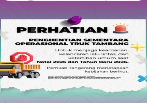 Truk Tambang Dilarang Melintas Saat Nataru, Pemkab Tangerang Siapkan Sanksi Tegas