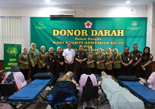 Kejaksaan Tinggi Banten Gelar Donor Darah, Bakti Sosial, dan Anjangsana Peringati Hari Bhakti Adhyaksa ke-64