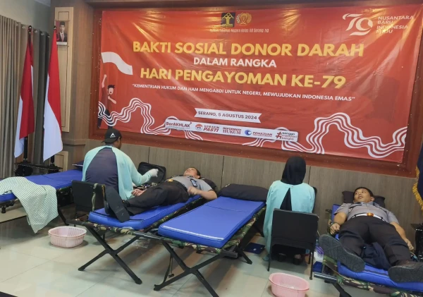 Rutan Kelas IIB Serang Selenggarakan Donor Darah dalam Rangka Hari Pengayoman ke-79