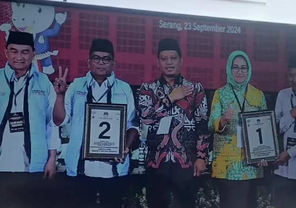 Pengundian Nomor Urut Calon Gubernur Banten 2024: Airin-Ade Dapat Urut 1, Andra-Dimyati Urut 2