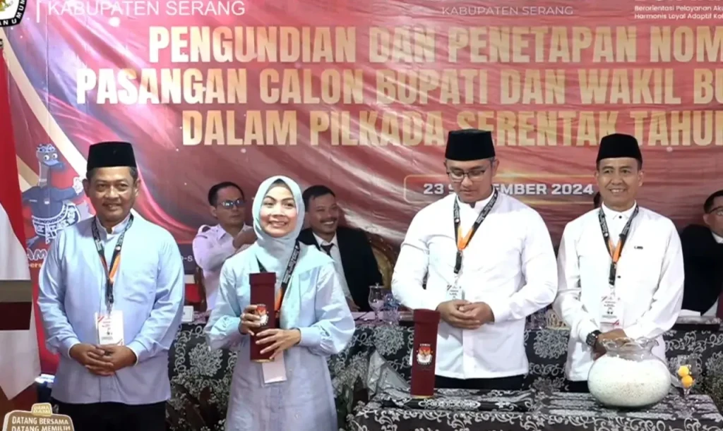Hasil Pengundian: Andika-Nanang Nomor Satu, Zakiyah-Najib Nomor Dua di Pilbup Serang