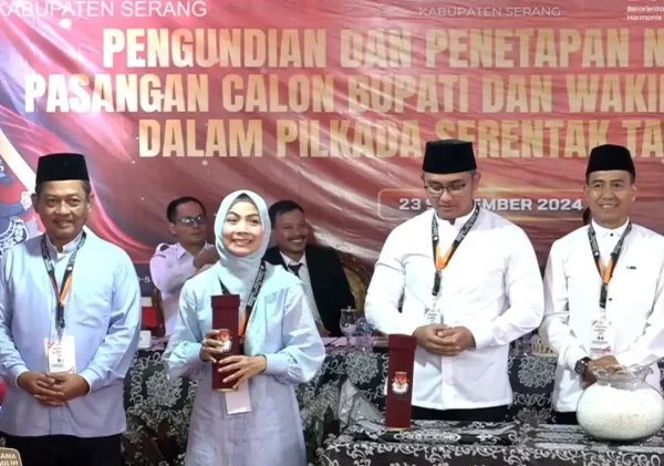 Hasil Pengundian: Andika-Nanang Nomor Satu, Zakiyah-Najib Nomor Dua di Pilbup Serang