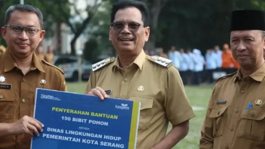 Pj Wali Kota Serang Terima Sumbangan 150 Pohon dari PT. Taspen untuk Penghijauan Kota