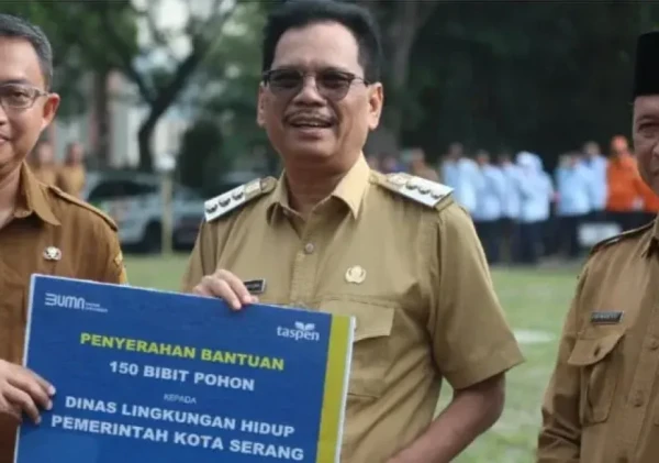 Pj Wali Kota Serang Terima Sumbangan 150 Pohon dari PT. Taspen untuk Penghijauan Kota