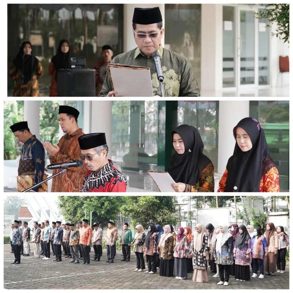 Kabag TU Kanwil Kemenag Prov. Banten Iwan Falahudin Pimpin Upacara Hardiknas 2025