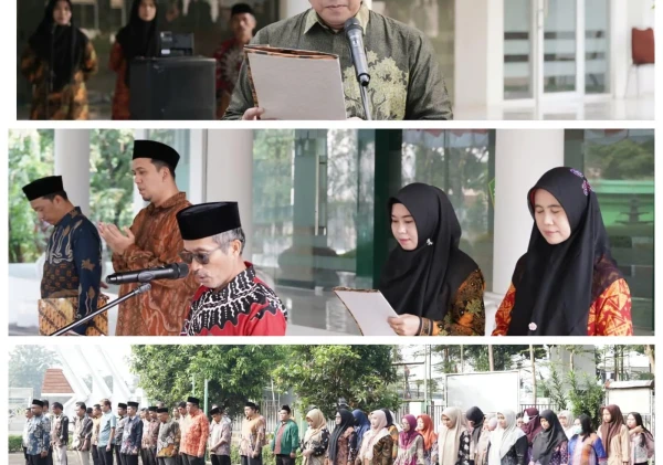 Kabag TU Kanwil Kemenag Prov. Banten Iwan Falahudin Pimpin Upacara Hardiknas 2025